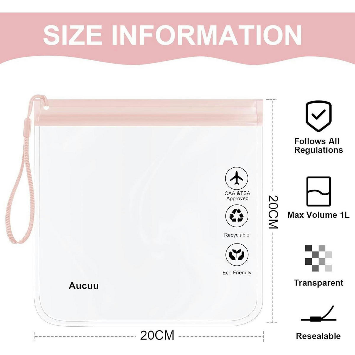 KULTURBEUTEL 4-teiliges Set 20 cm transparent - Transparent, Kunststoff (20/1/20cm)
