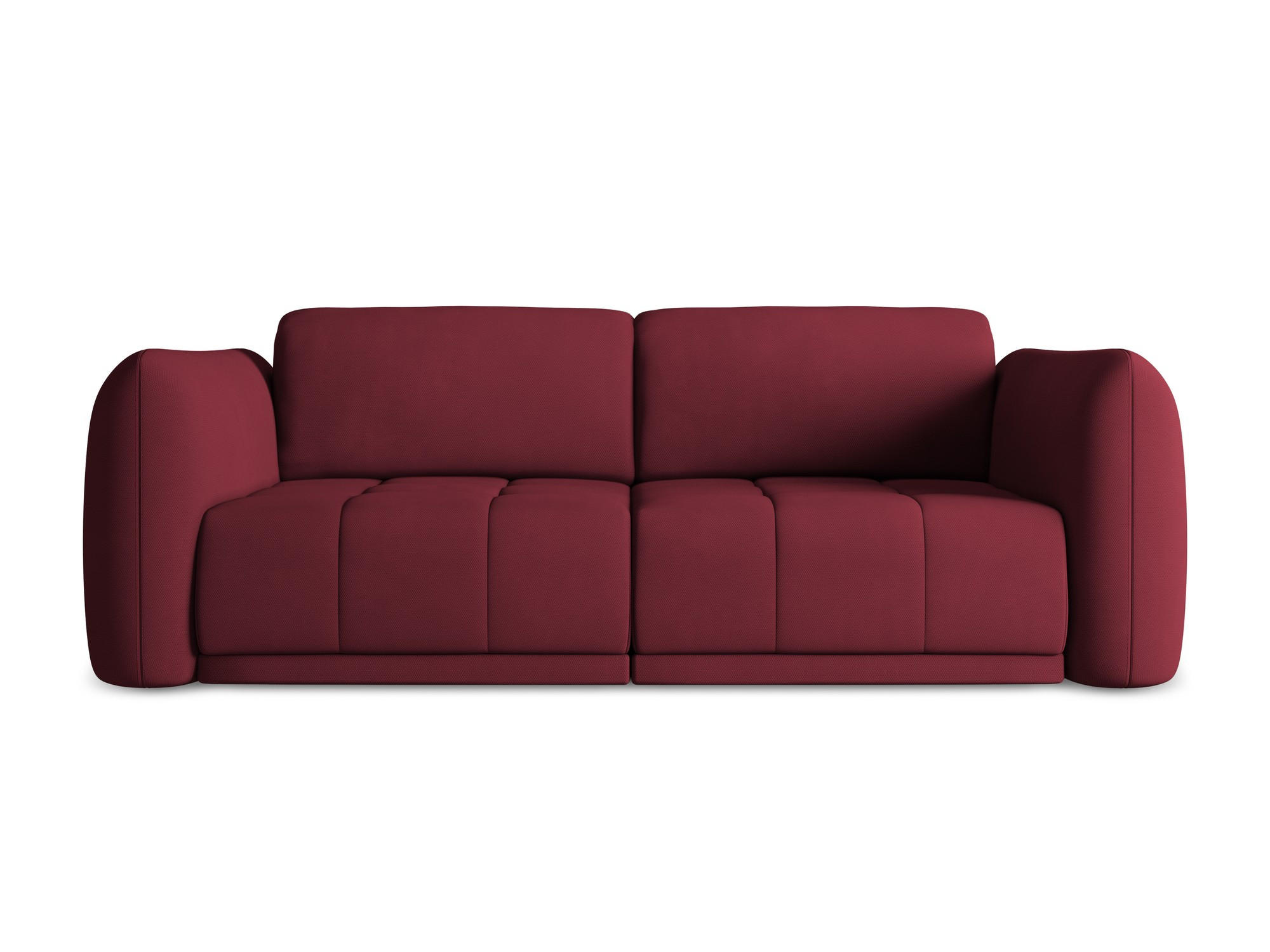 3-SITZER SOFA Chenille Stoff Rot - Rot/Weinrot, Kunststoff/Textil (210/74/105cm) - Makamii