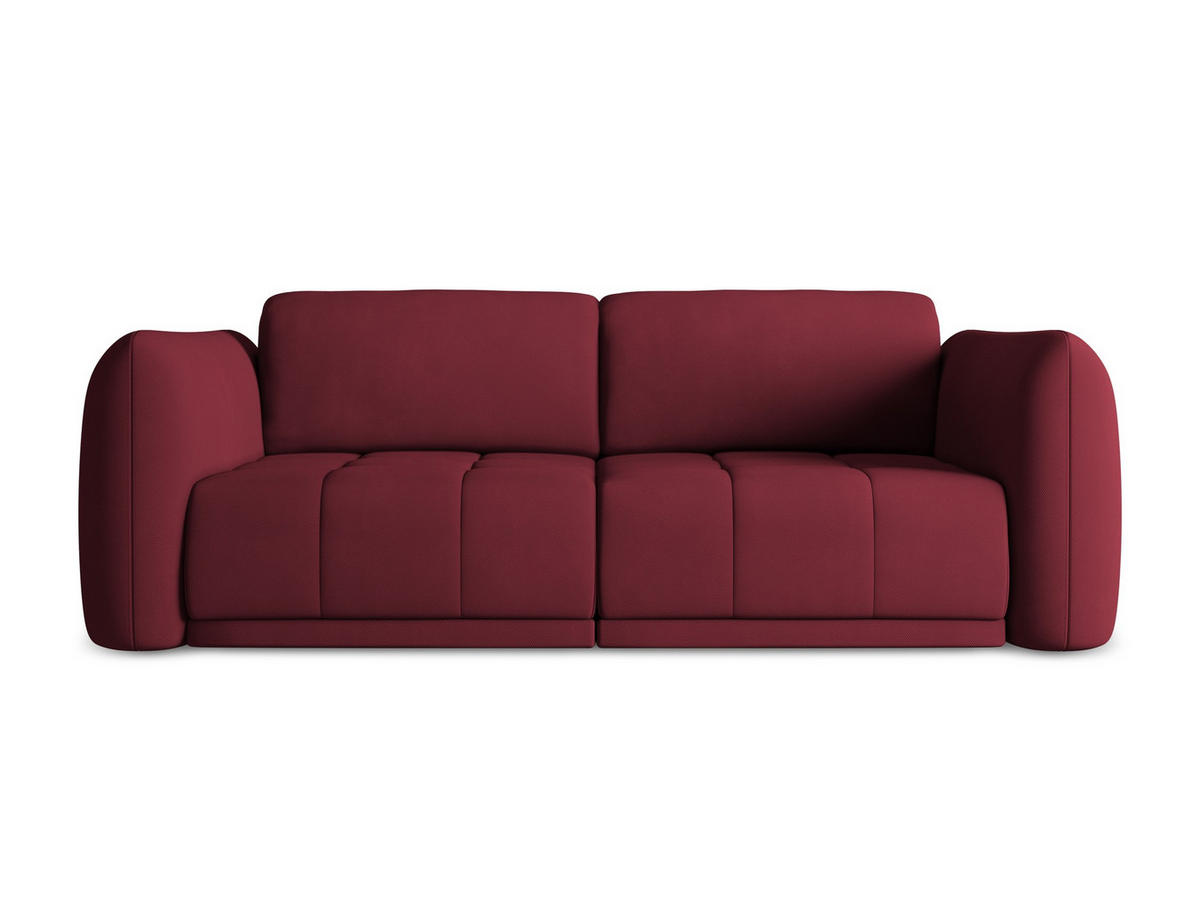 3-SITZER SOFA Chenille Stoff Rot - Rot/Weinrot, Kunststoff/Textil (210/74/105cm) - Makamii