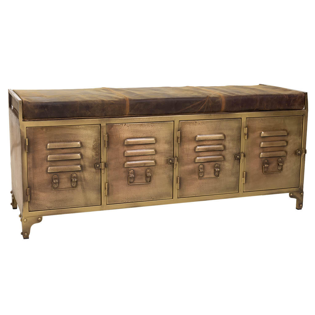 BANK aus Metall, braun, 120x40x51cm - Goldfarben, Metall (120/51/40cm) - Wanderlust