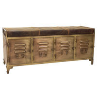 BANK aus Metall, braun, 120x40x51cm - Goldfarben, Metall (120/51/40cm) - Wanderlust