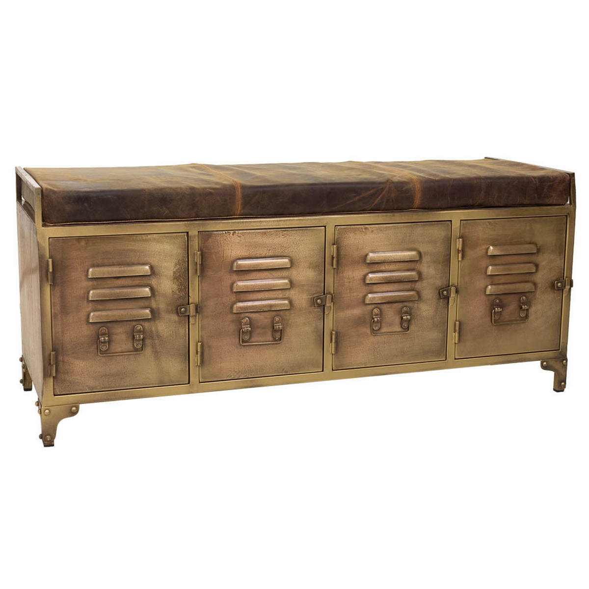 BANK aus Metall, braun, 120x40x51cm - Goldfarben, Metall (120/51/40cm) - Wanderlust