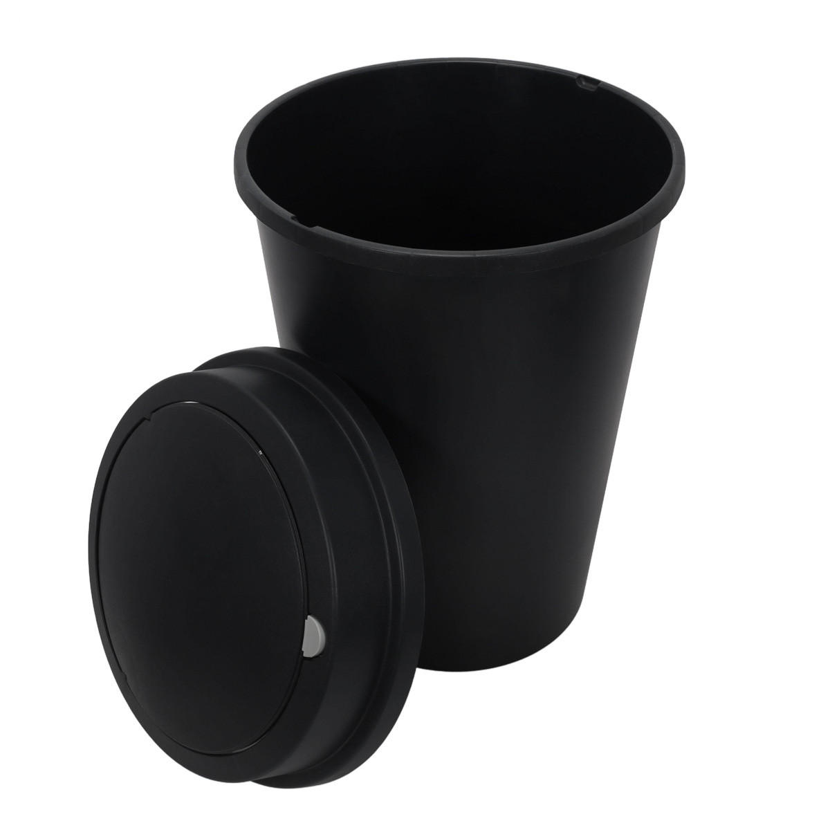 MÜLLEIMER mit Deckel 47 l 40/40/58 cm - Schwarz, Kunststoff (40/58/40cm) - Home Styling Collection