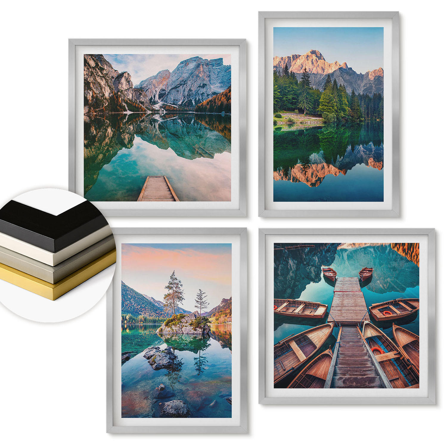 ArtPrintCave Wandbilder Silber 50x50 cm