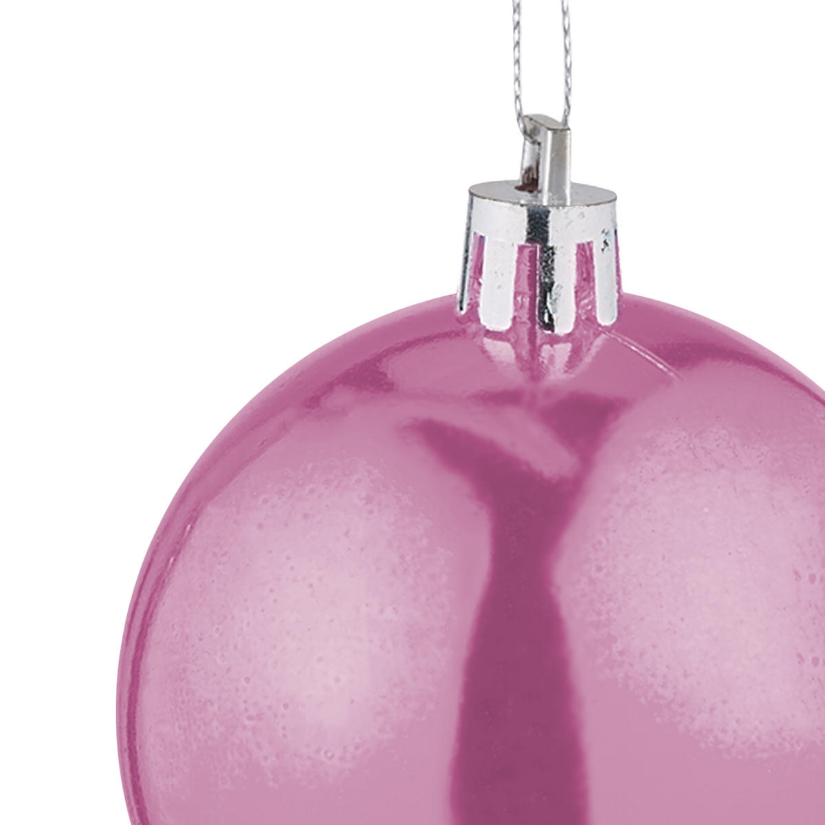 50XWEIHNACHTSKUGELN - Rosa, Kunststoff (6/7/6cm) - Relaxdays