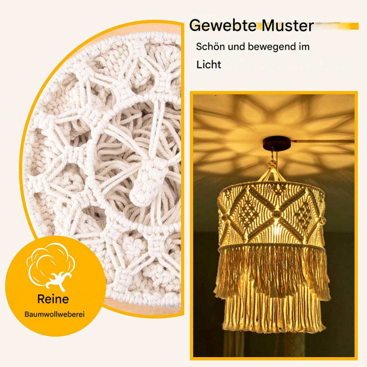 LAMPENSCHIRM Naturfaser Gewebt 45/30/30cm - Weiß, Textil (30/45/30cm) - Authentics