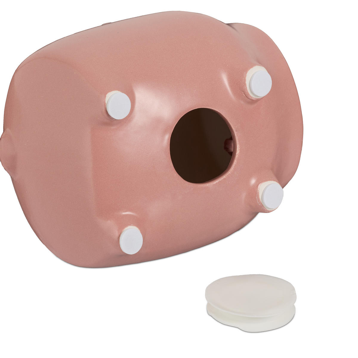 SPARSCHWEIN - Rosa, Stein/Textil (12/12.5/14cm) - Relaxdays