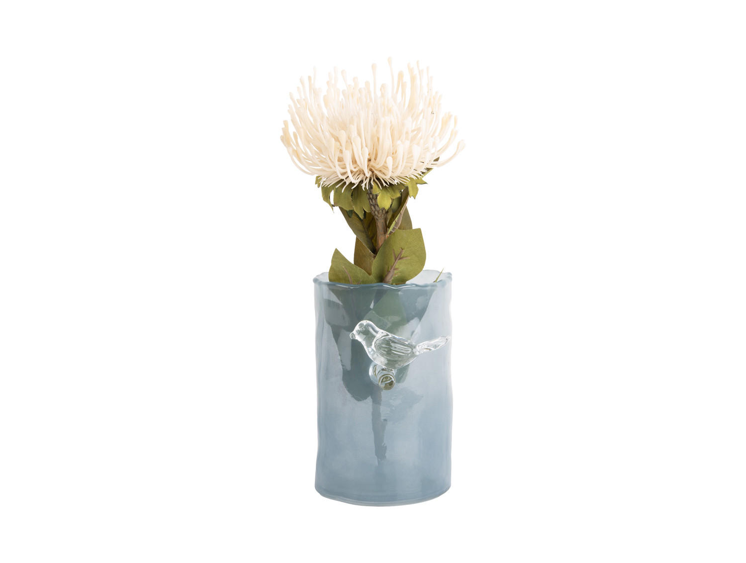 VASE Bird On Branch 9/9/15 cm - Blau, Glas (9.5/15cm) - Present Time