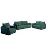 SOFASET Morgano 3-2-1 - Grün, Holzwerkstoff/Textil (216/86/102cm) - Fun Möbel