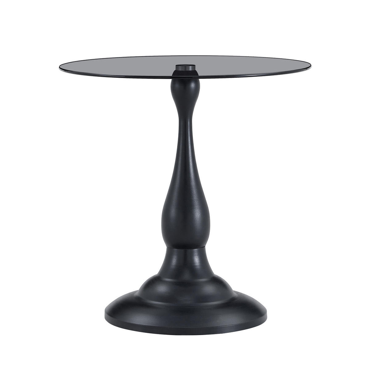 RUNDER Glas-Beistelltisch 50x50x51 cm Schwarz mit Metallgestell - Schwarz, Glas (50/50/51.5cm) - IVMEU