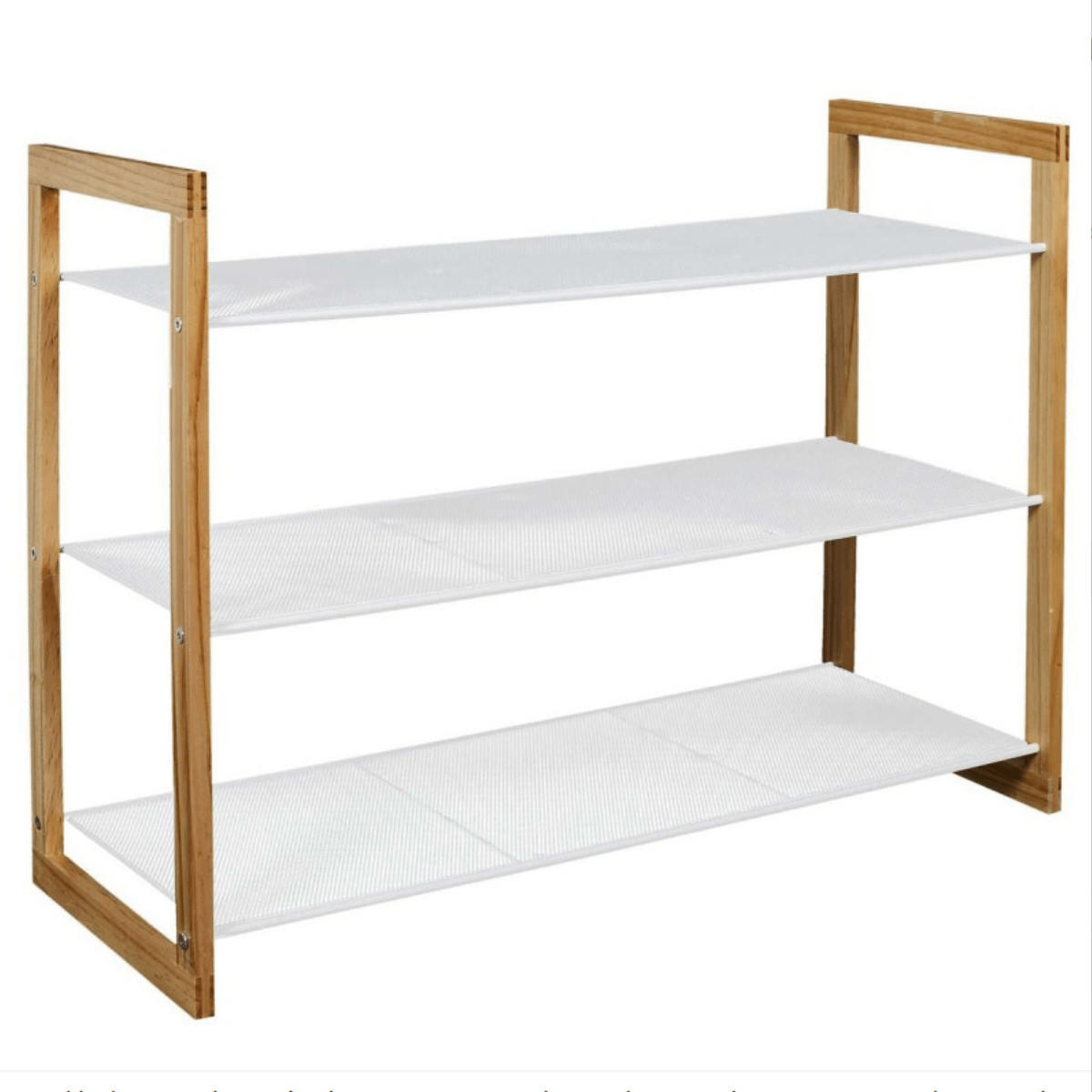 SCHUHMÖBEL 3 Regale 12 Paar Schuhe - L74 cm City - Weiß, Holz (30/55/74cm) - Calicosy