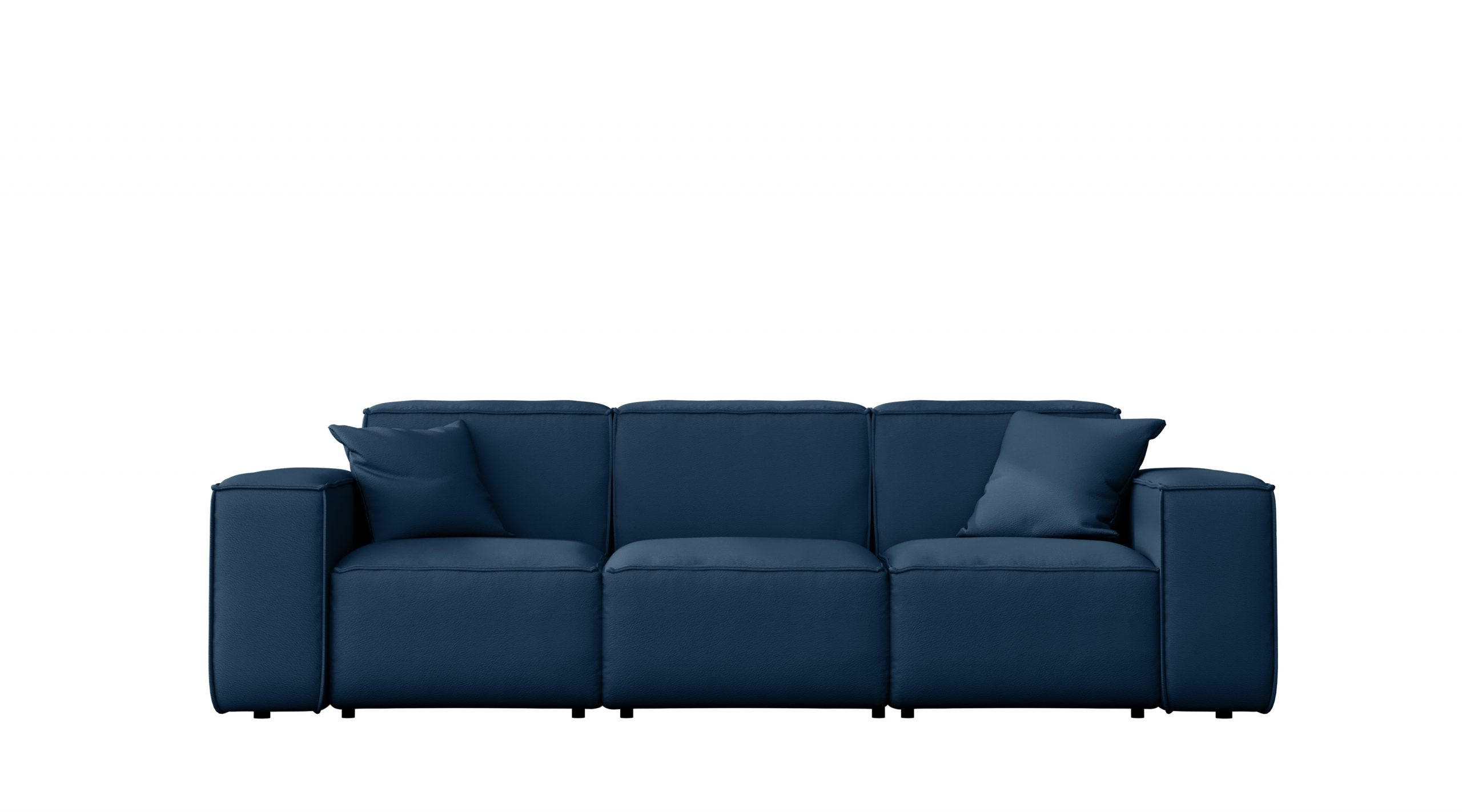 GARTENSOFA MALIBU 3 Sitzer Stoff Odyssey Marineblau - Blau, Holz (245/73/88cm) - Kaiser Möbel