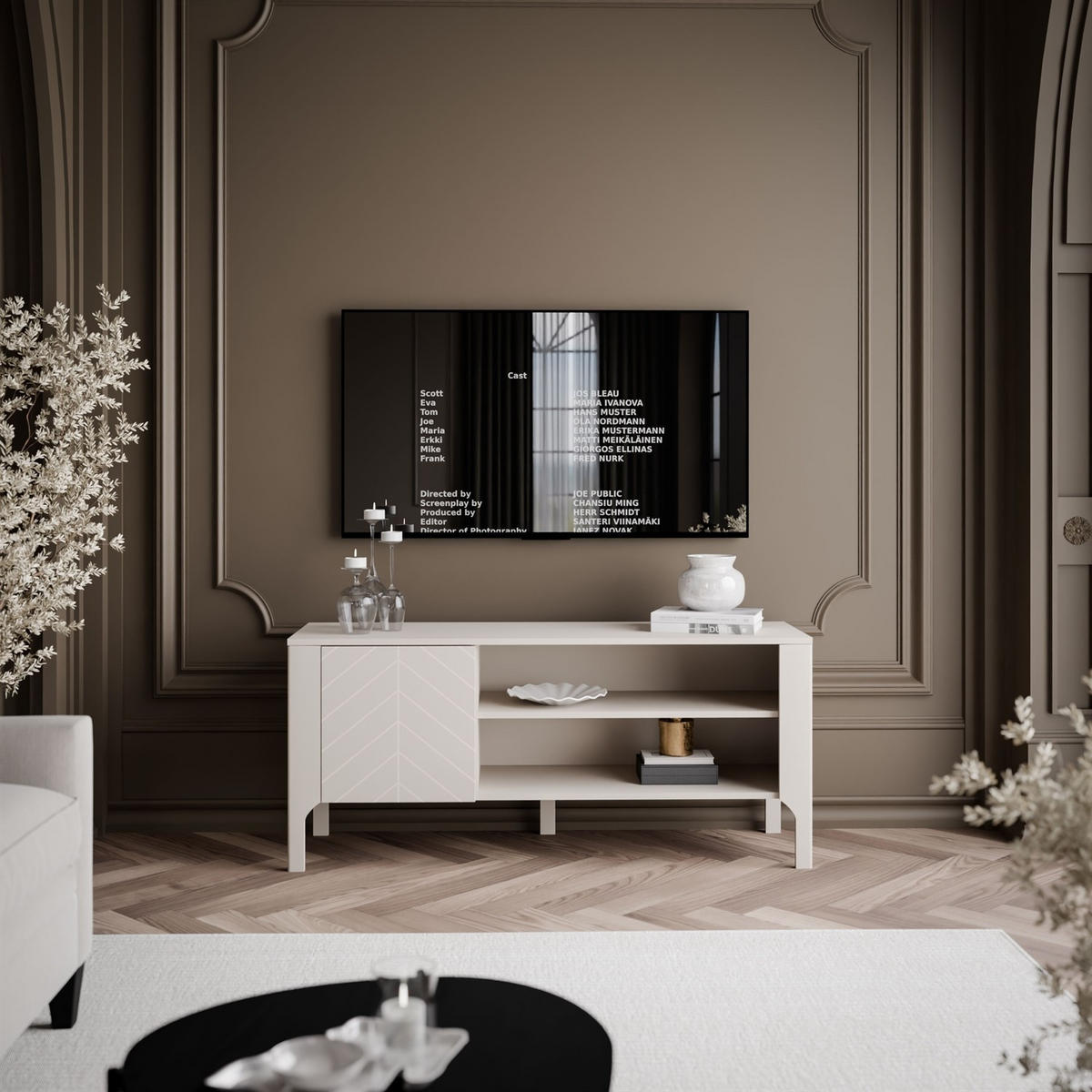 TV-SCHRANK LUMI 135 cm, Kaschmir - Kaschmir, Holzwerkstoff (135/57/41cm) - Lookway