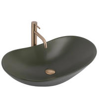AUFSATZWASCHBECKEN Rea Royal Olive Matt - Grün, Keramik (35.5/15.5/61.5cm) - REA
