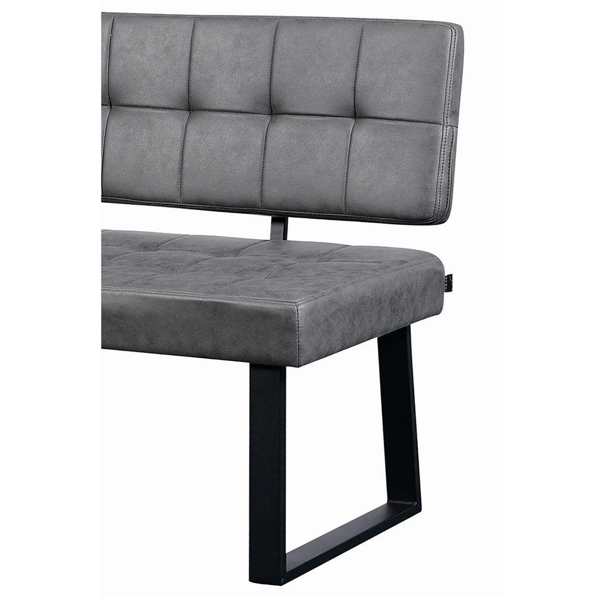 SITZBANK SIGFRID - Grau, Textil/Metall (140/48/56cm) - B&D Home