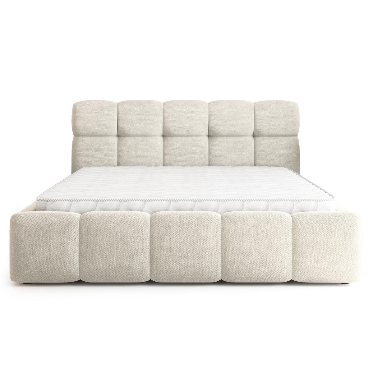 POLSTERBETT FARU SR 180x200 cm mit Bettkästen - Creme - Creme, Holz (180/200cm) - MASSENO