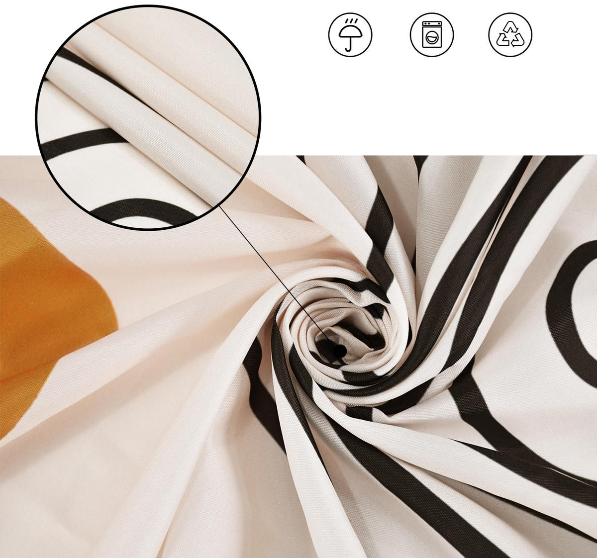 DUSCHVORHANG modern schlicht Polyester bedruckt 180 x 200 cm wasserdicht schimmelresistent Badezimmer - Multicolor, Textil (180/200cm) - MCBOSON