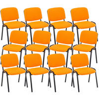 BESUCHERSTUHL 12er Set Stoff orange - Schwarz/Orange, Textil/Metall (53/83/53cm) - CLP