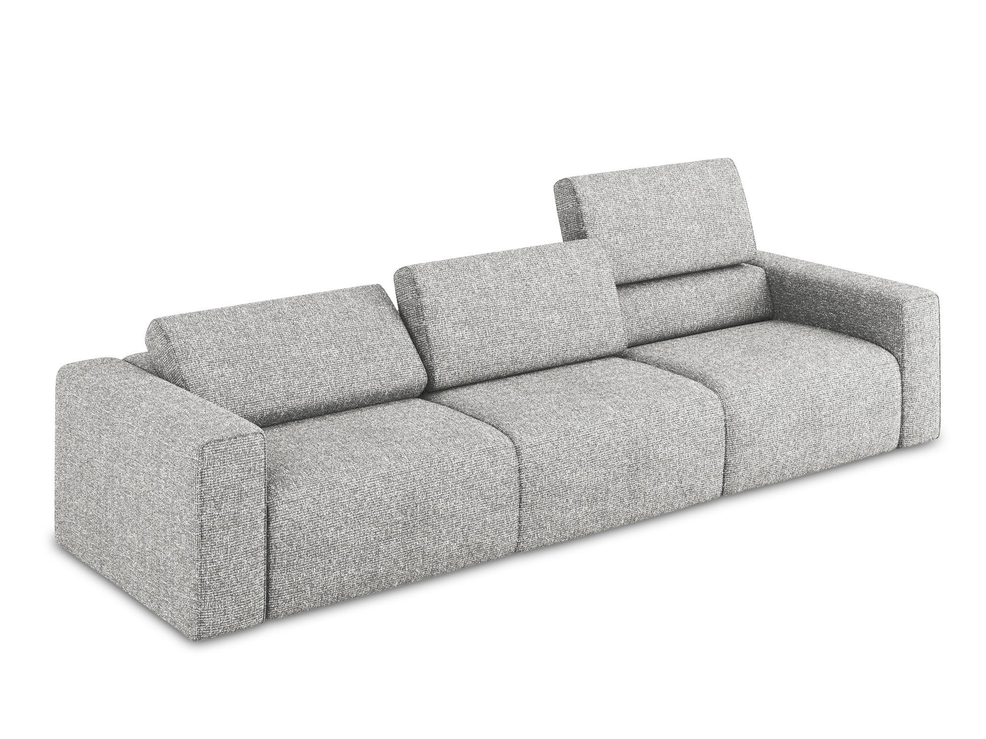 Thumbnail - Makamii 4-Sitzer-Sofa, Silber, Textil, Füllung: Schaumstoff, 314x80x103 cm, Made in EU, Wohnzimmer, Sofas & Couches, Sof...