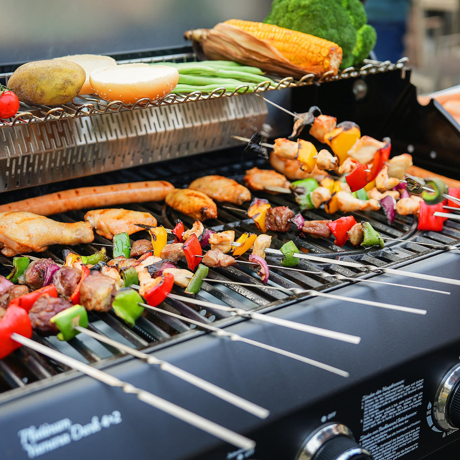 GASGRILL Platinum Yamara Dark 4+2 - Schwarz, Metall (140/117/55cm) - TAINO