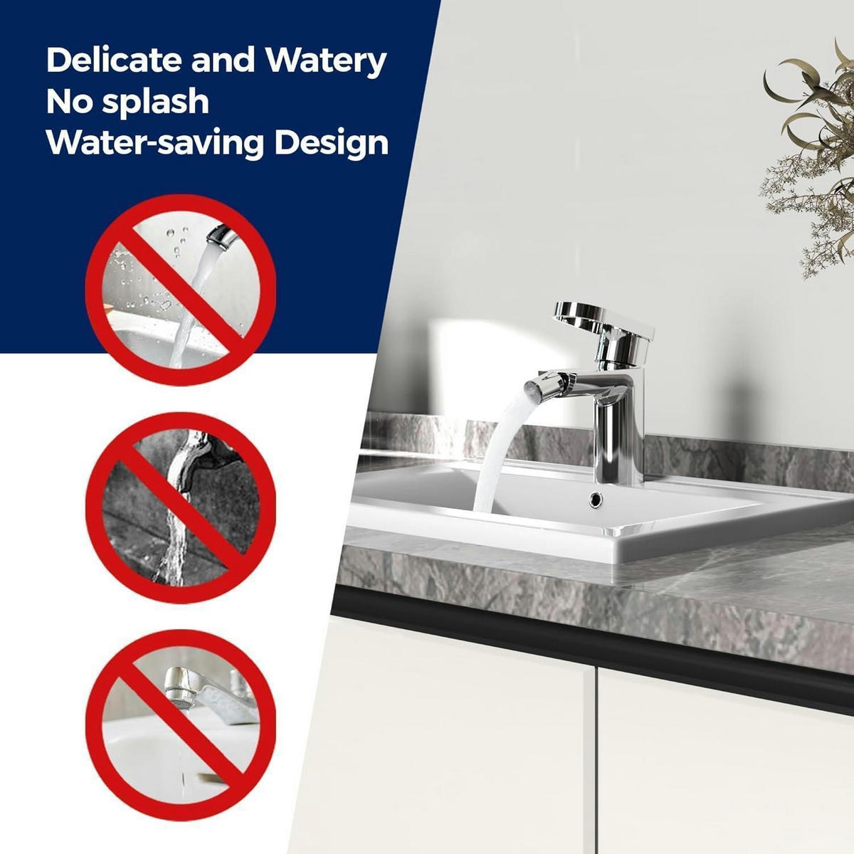WASCHTISCHARMATUR mit 360° Drehfunktion Chrom Wassersparend - Silberfarben, Metall (13.5/11/13.9cm)