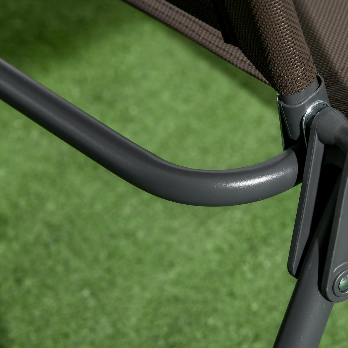 BISTRO-SET DE-07312 3-teilig, klappbar mit Glastisch Braun - Braun, Metall - ComfortXL