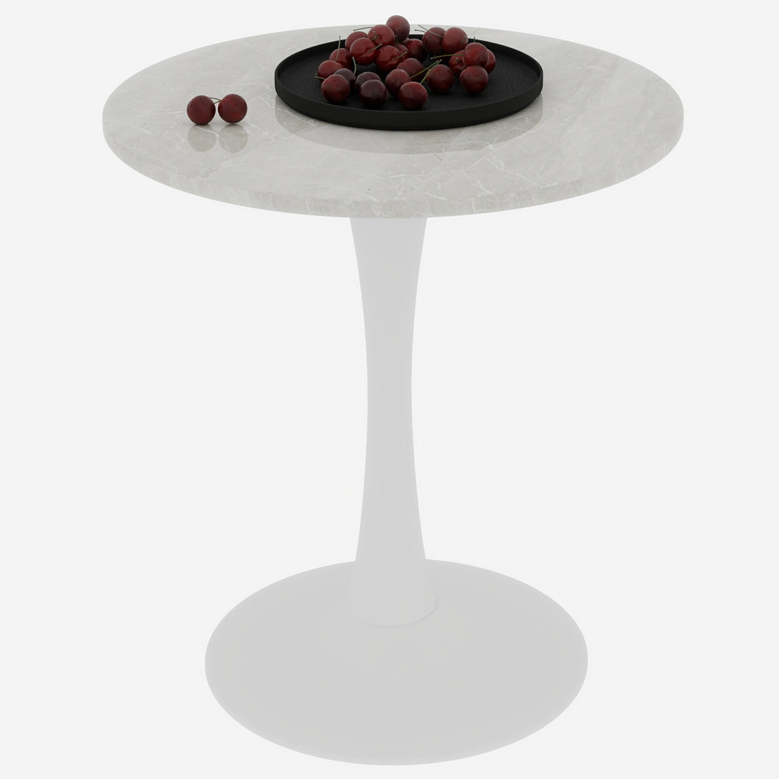 COUCHTISCH in Weiß Wohnzimmertisch mit einer runden Marmor-Tischplatte für Wohnzimmer, B70/T70/H72 cm - Goldfarben/Weiß, Stein/Metall (70/70/72cm) - STILVORA