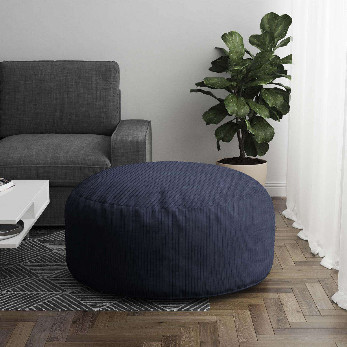 SITZSACK ROLLER Blueberry Pie - Blau/Dunkelblau, Textil (70/40/70cm) - Dreamroots