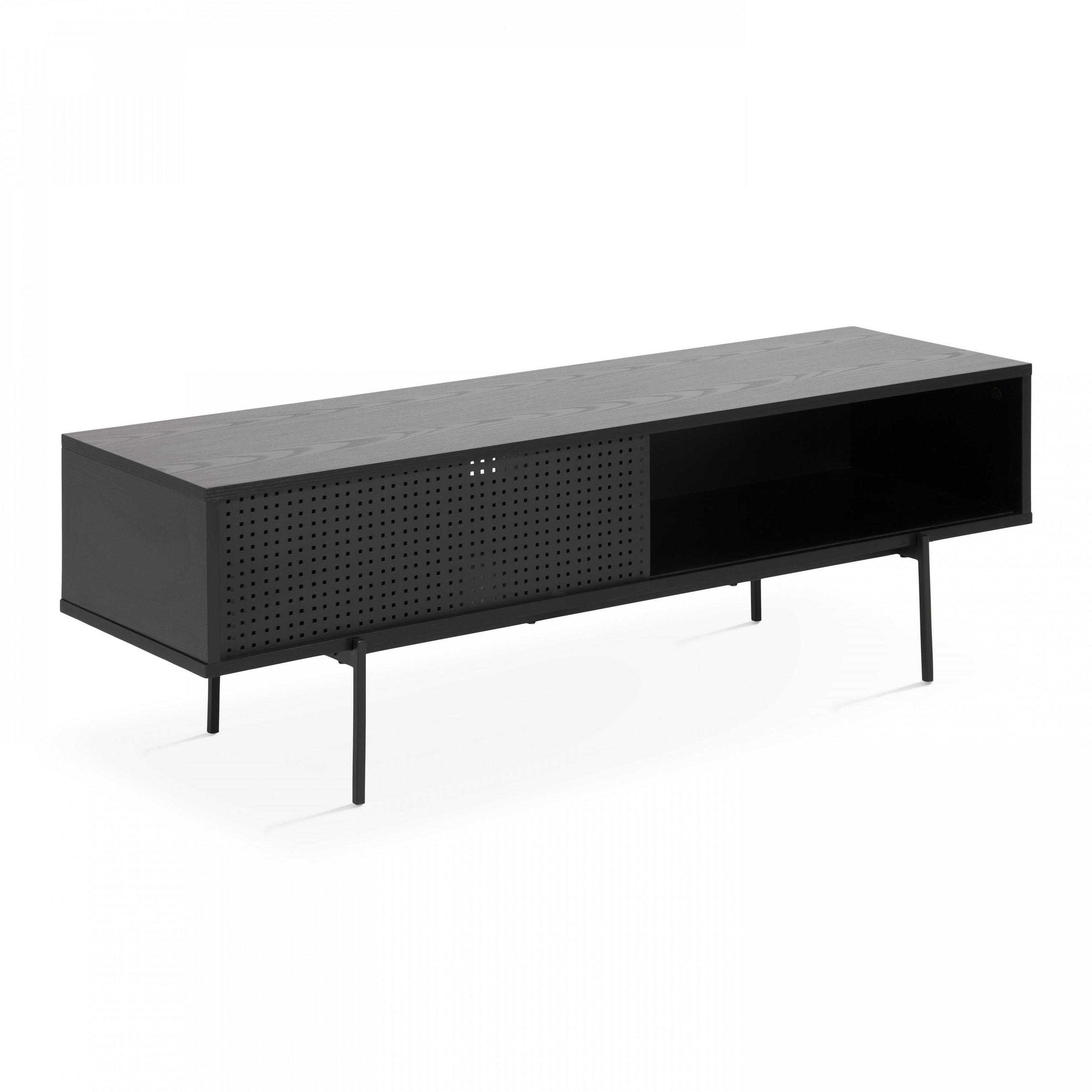 TV-ELEMENT, Schwarz - Schwarz, Metall (40/44.5/140cm) - Oviala