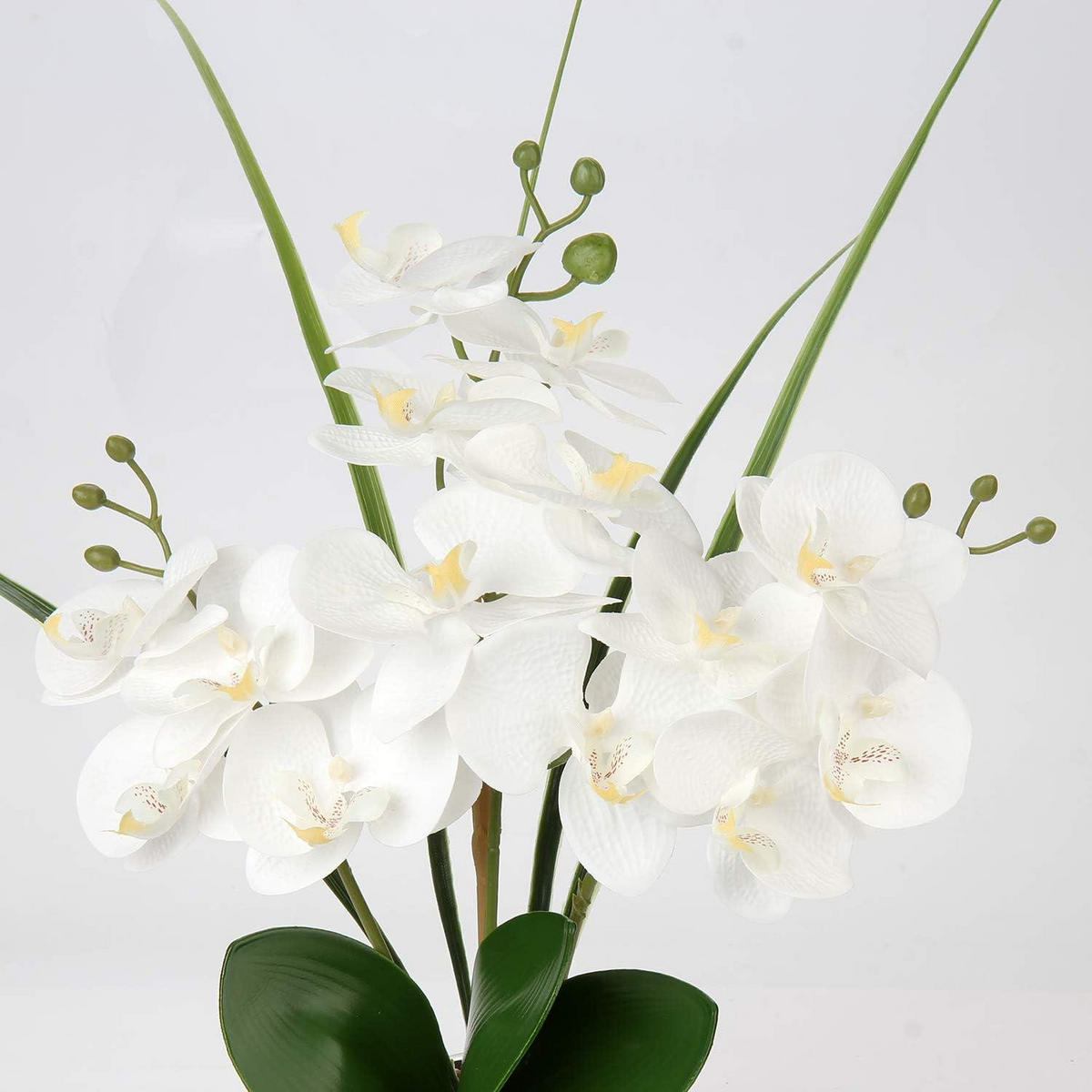 KUNSTBLUME Orchidee Phalaenopsis Weiß 49 cm - Weiß, Keramik (40cm)