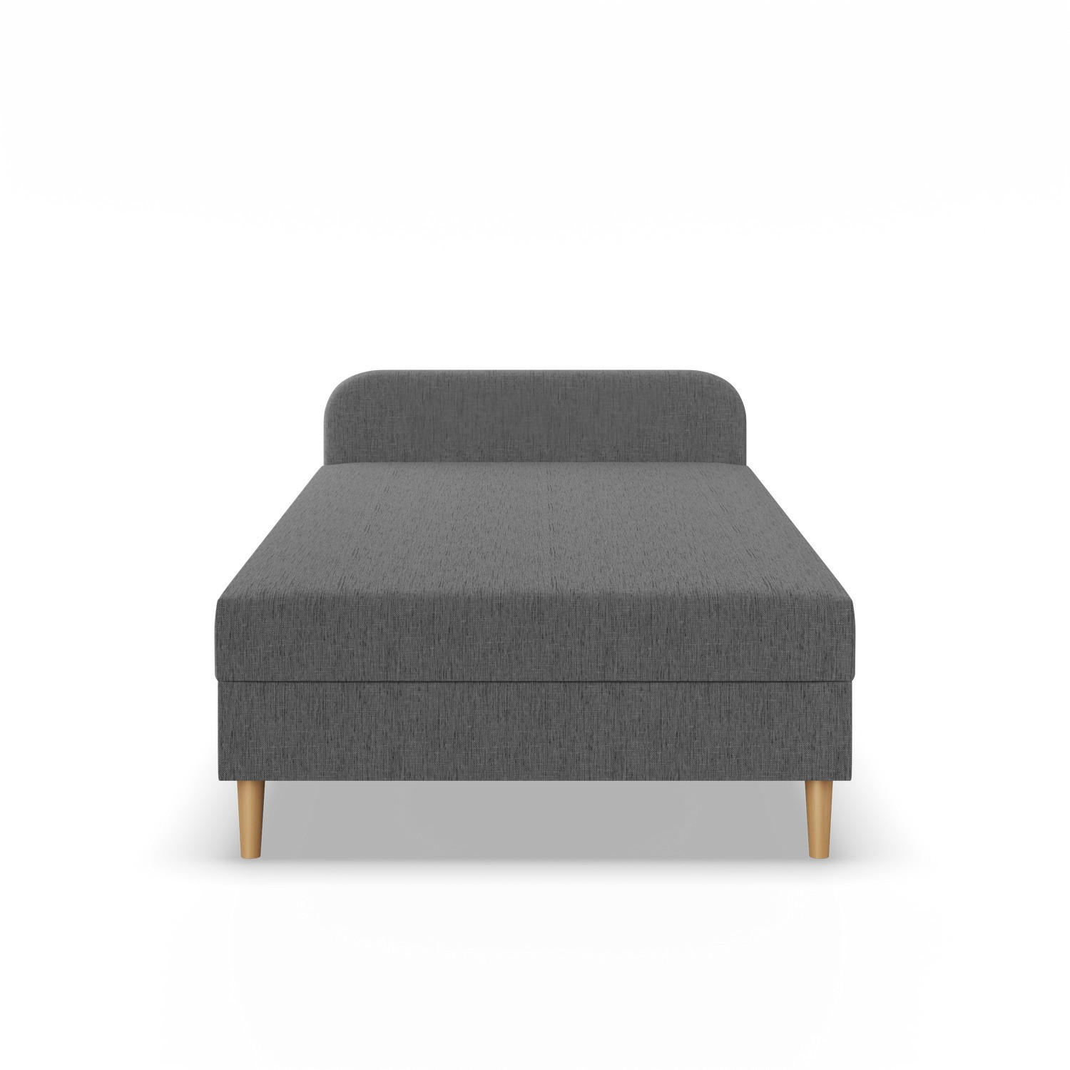 BOXBETT MIT KOPFTEIL 90x200 CASPE, Grau - Dunkelgrau, Textil (90/200cm) - Mebligo