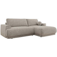 ECKSCHLAFSOFA RINA L Hellgrau Strukture - rechts - Hellgrau/Schwarz, Kunststoff/Textil (170/267cm) - MKS