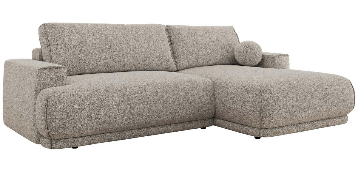 ECKSCHLAFSOFA RINA L Hellgrau Strukture - rechts - Hellgrau/Schwarz, Kunststoff/Textil (170/267cm) - MKS