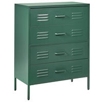 KOMMODE 4 Schubladen Dunkelgrün Enago - Grün, Metall (80/102/40cm) - Beliani