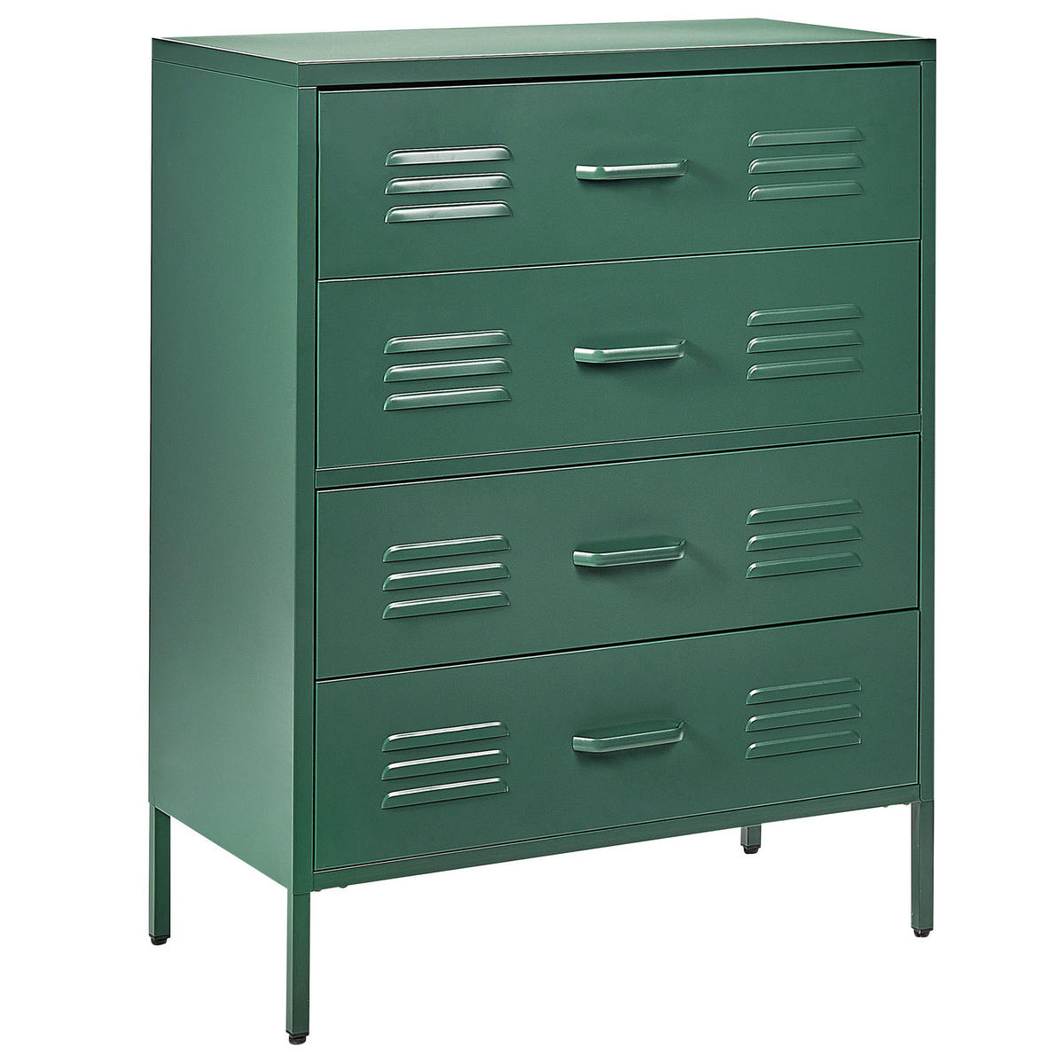 KOMMODE 4 Schubladen Dunkelgrün Enago - Grün, Metall (80/102/40cm) - Beliani