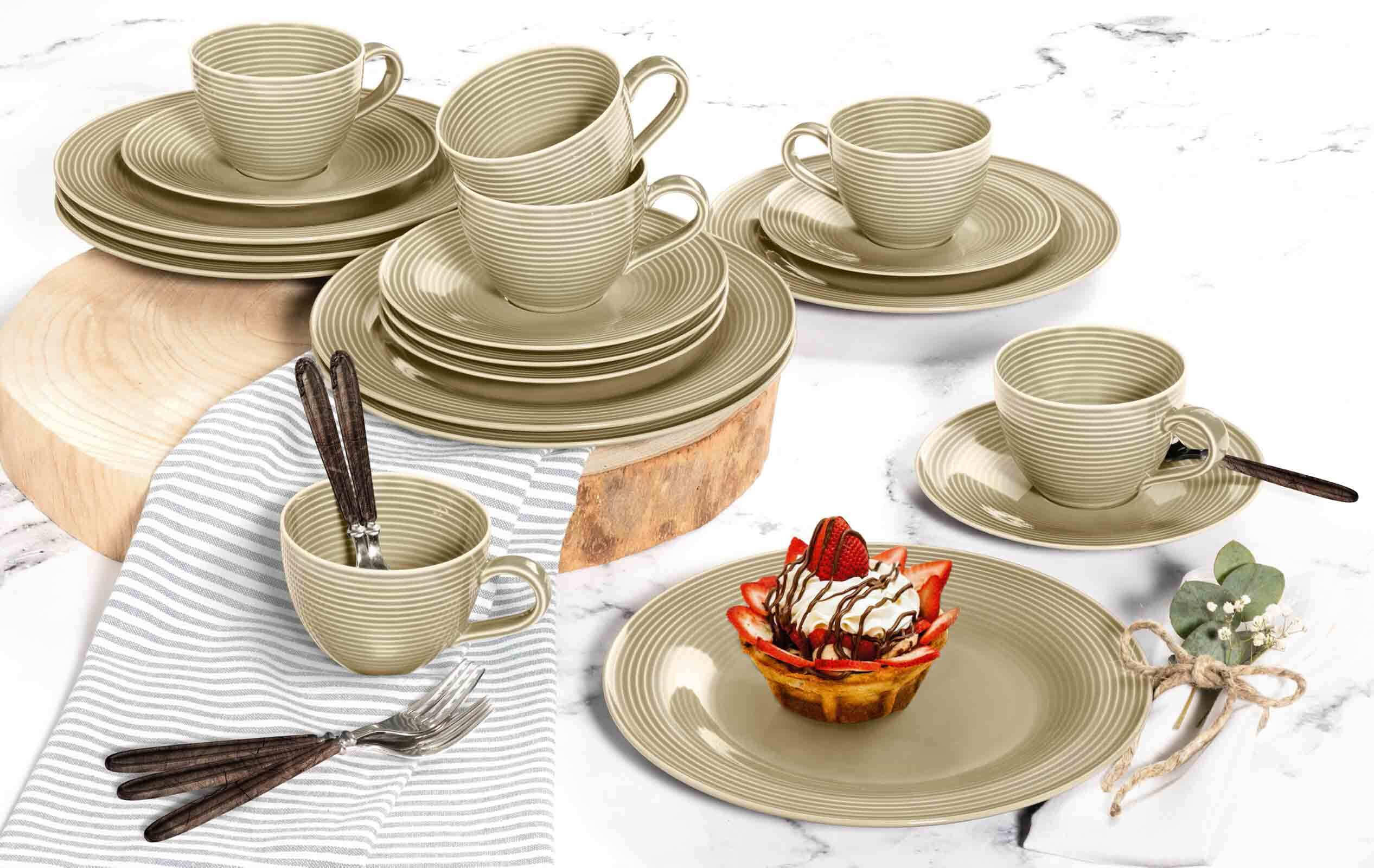 KAFFEETASSEN Beat Color Glaze Sandbeige 0,26 l 6er Set - Beige, Keramik (0.26L) - Seltmann Weiden