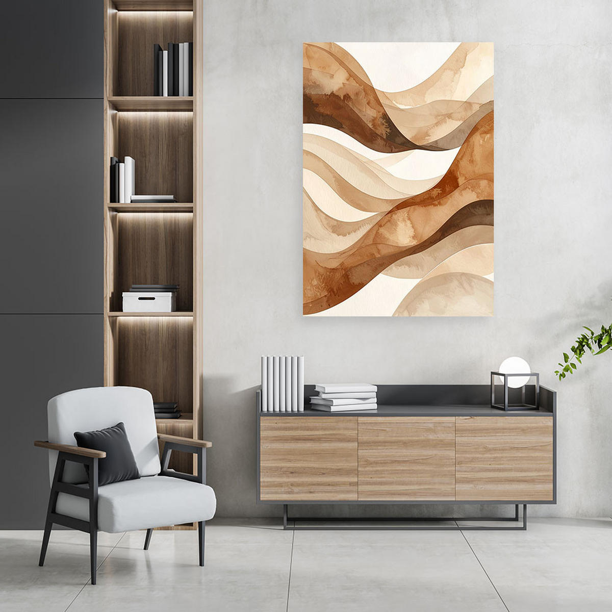 LEINWANDBILD 3D und geometrisch 20x30cm - Beige, Textil (20/30cm) - Feeby