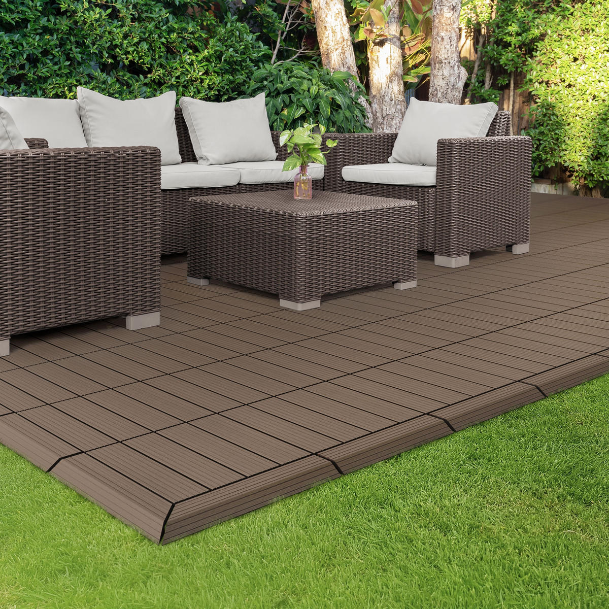 ABSCHLUSSLEISTE WPC Ecke links Dunkelbraun - Dunkelbraun, Holzwerkstoff (38/2/7.5cm) - ML-DESIGN