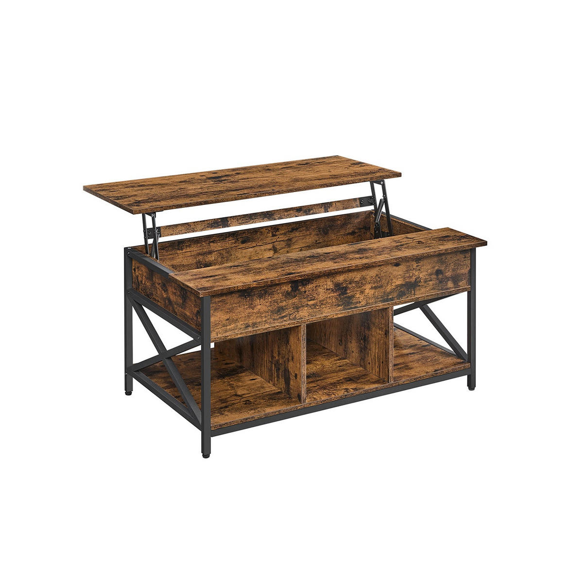COUCHTISCH BISHKEK - Braun, Metall (60/100/62cm) - Hansiro