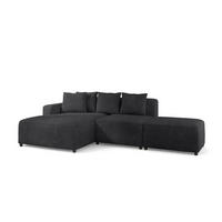 ECKSOFA Megan Xs In Poso - Anthrazit, Holzwerkstoff/Textil (304/165cm) - Fun Möbel