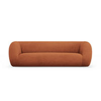 SOFA Essen aus Boucle braun 3 Sitzplätze - Braun, Textil (95/86/230cm) - Cosmopolitan Design