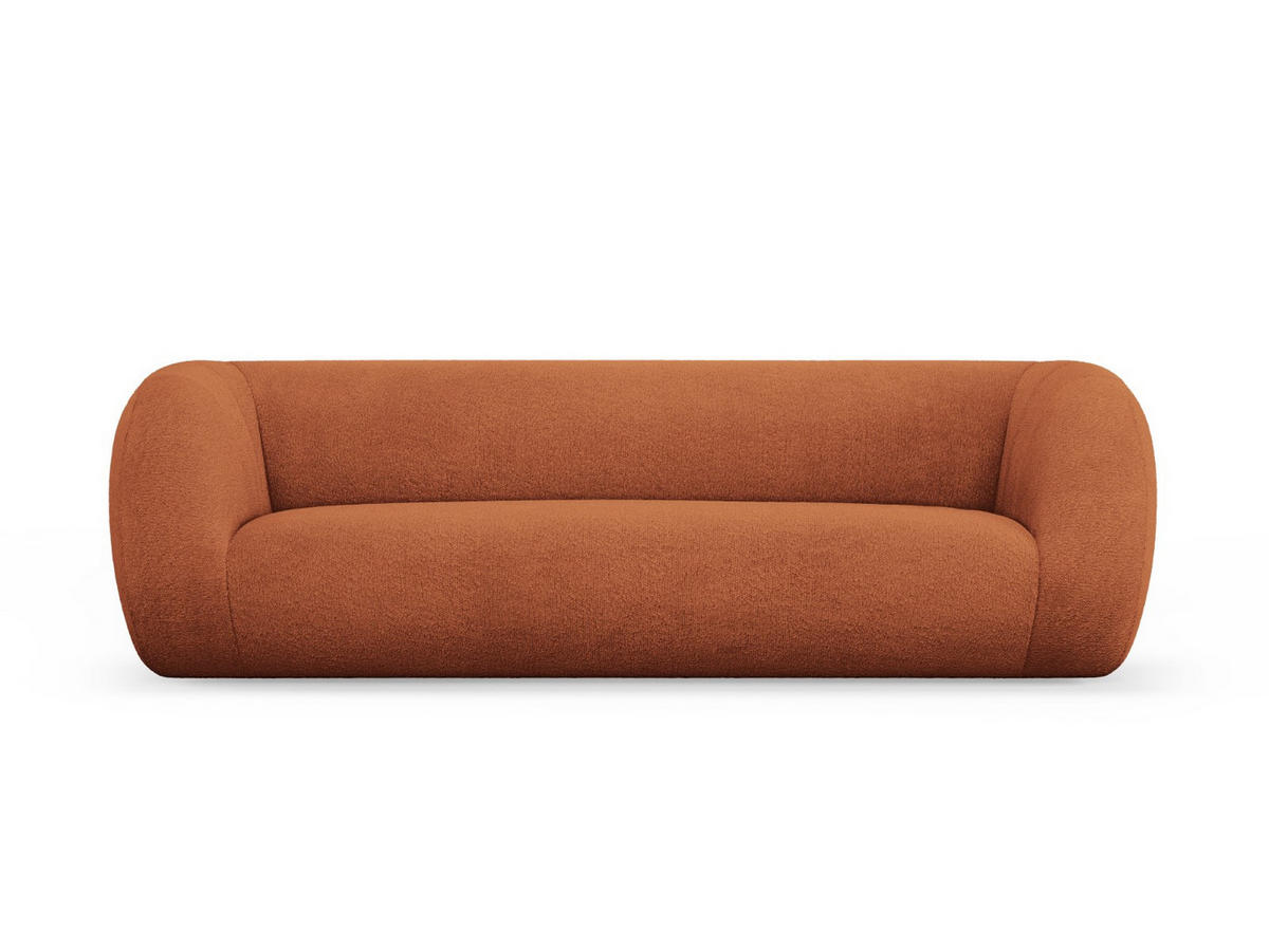 SOFA Essen aus Boucle braun 3 Sitzplätze - Braun, Textil (95/86/230cm) - Cosmopolitan Design