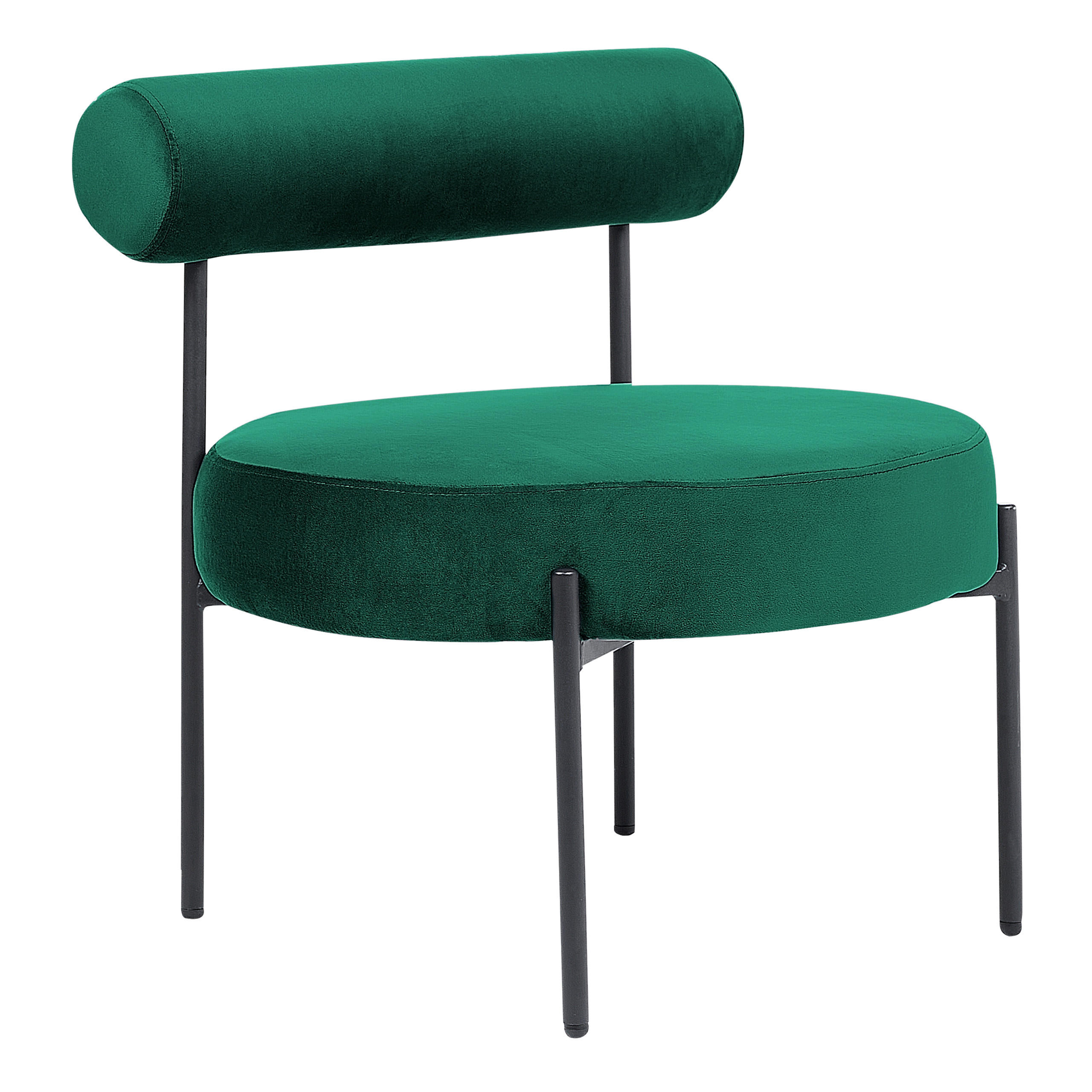 FOTEL Bársony Zöld/Fekete Alpha - zöld, textil/fém (60/66/60cm) - Beliani