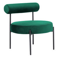 FOTEL Bársony Zöld/Fekete Alpha - zöld, textil/fém (60/66/60cm) - Beliani