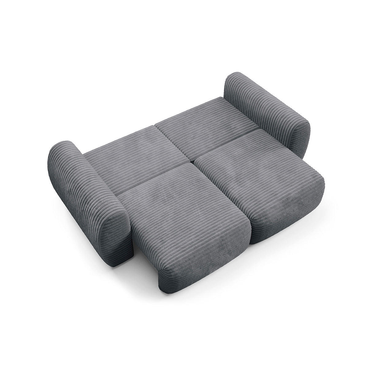 SOFA Camilla 3 Sitzplätze Dunkelgrau - Grau, Holz (266/95/121cm) - Petits-meubles