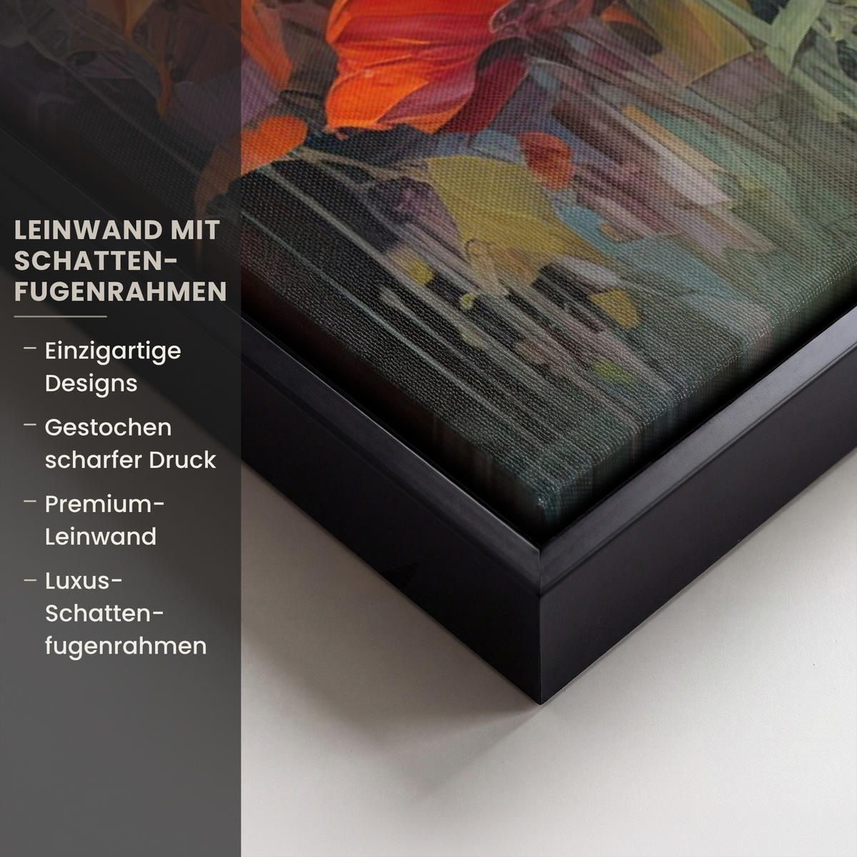 LEINWAND Bilder mit Rahmen - Blumen - Aquarell - Kunst - Botanisch - Natur - 60x40 - Orange, Textil (60/40cm) - MuchoWow