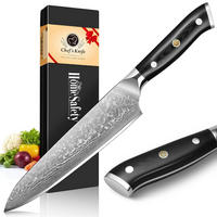 KÜCHENMESSER Damast Kochmesser 20.4 cm Klinge G10-Griff - Grau, Metall (34cm)