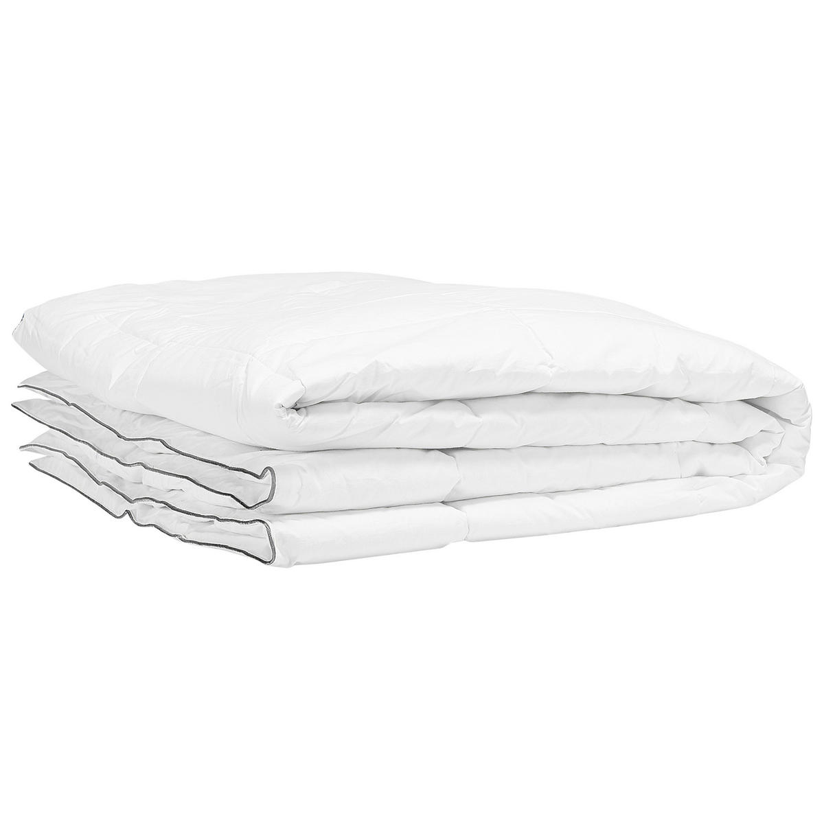 PŘIKRÝVKA Mikrofaser Středně teplá 135/200 cm Koutra - bílá, textil (200/135cm) - Beliani