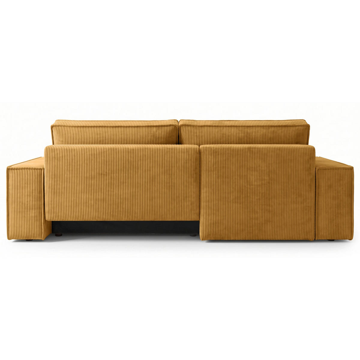 ECKSOFA Farese Senfgelb Cordbezug - Messingfarben/Schwarz, Kunststoff/Textil (267/167cm) - Selsey