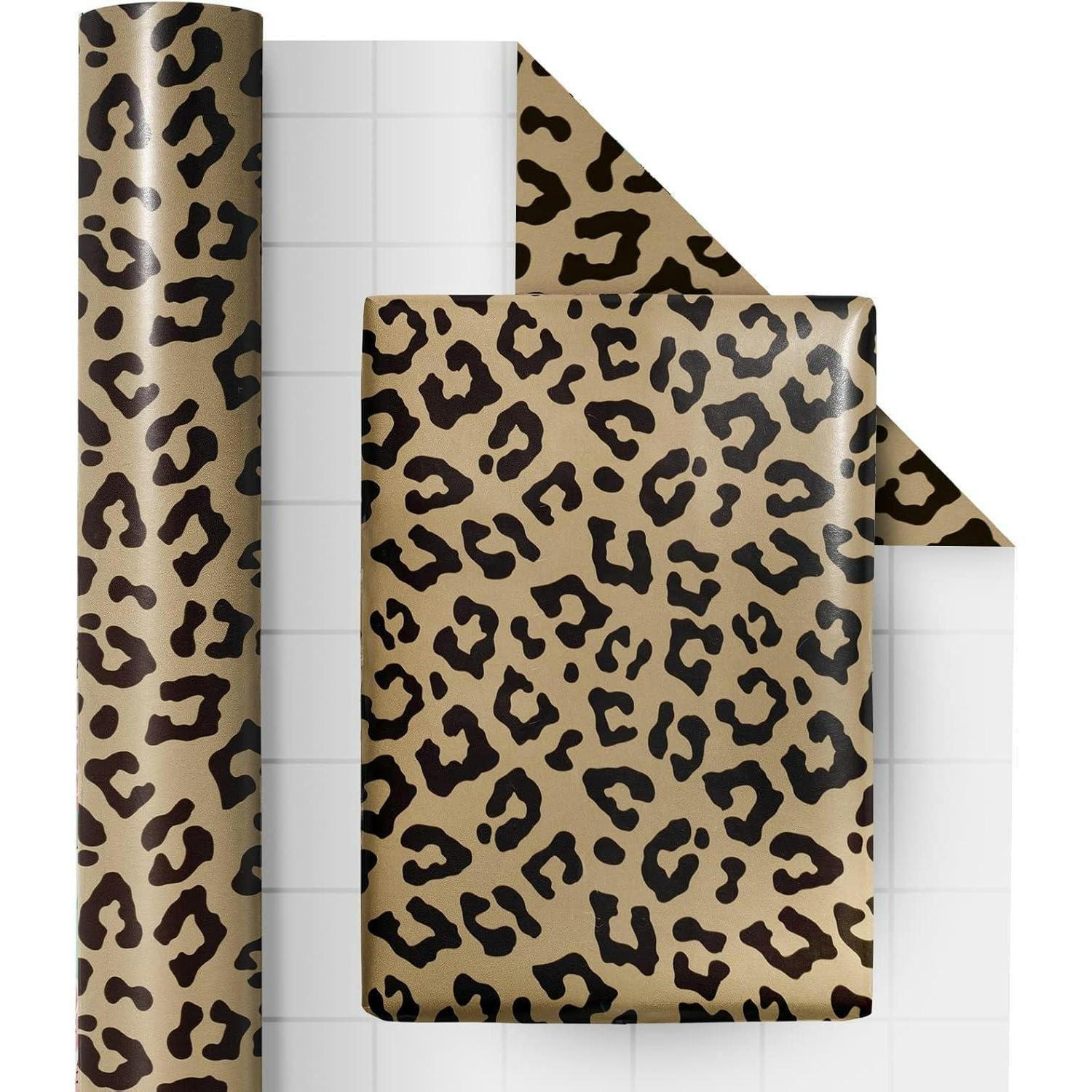 GESCHENKPAPIERROLLE Leopardenmuster mit Metallic-Folienglanz 43,2 cm x 10 m - Multicolor, Papier (4/4/43cm)